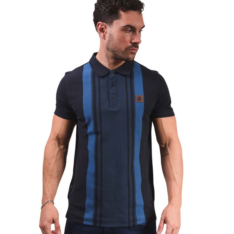 ランブレッタ メンズ トップス Tシャツ ポロシャツ Lambretta MensS25 Classic Polo Shirt Navy And Moonlit Ocean ネイビー｜ReVida 店