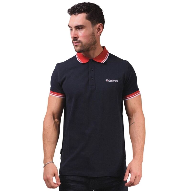ランブレッタ メンズ トップス Tシャツ ポロシャツ コントラスト Lambretta Mens Contrastipped Polo Shirt Navy And Red ネイビー｜ReVida 店