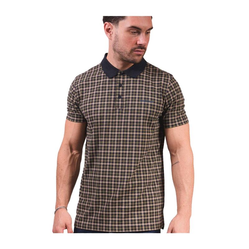 ランブレッタ メンズ トップス Tシャツ ポロシャツ Lambretta Mens AW25 Checked Polo Shirt Navy ネイビー｜ReVida 店