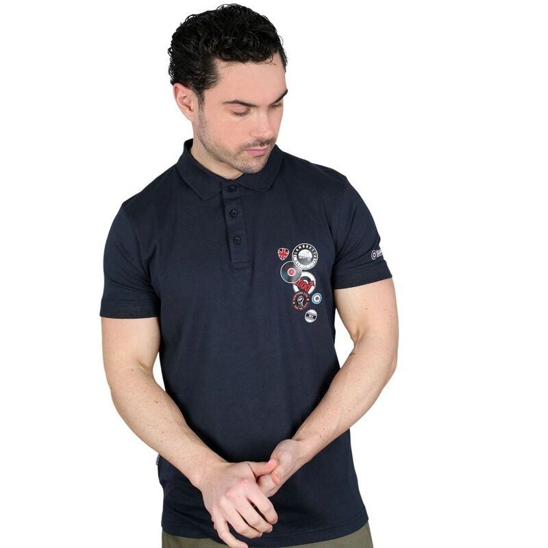 ランブレッタ メンズ トップス Tシャツ ポロシャツ Lambretta Mens Badge Polo Shirt Navy ネイビー｜ReVida 店