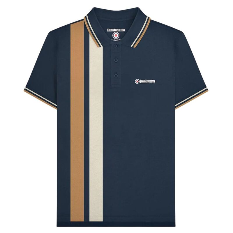 ランブレッタ メンズ トップス Tシャツ ポロシャツ Lambretta MensS25 Vertical e Polo Shirt Navy ネイビー｜ReVida 店