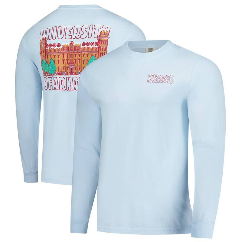 イメージワン メンズ トップス Tシャツ Men\'s Image One Light Blue Arkansas Razorbacks Frostedreams Comfort Colors Long Sleeve T-Shirt Ark Light ブルー｜ReVida 店