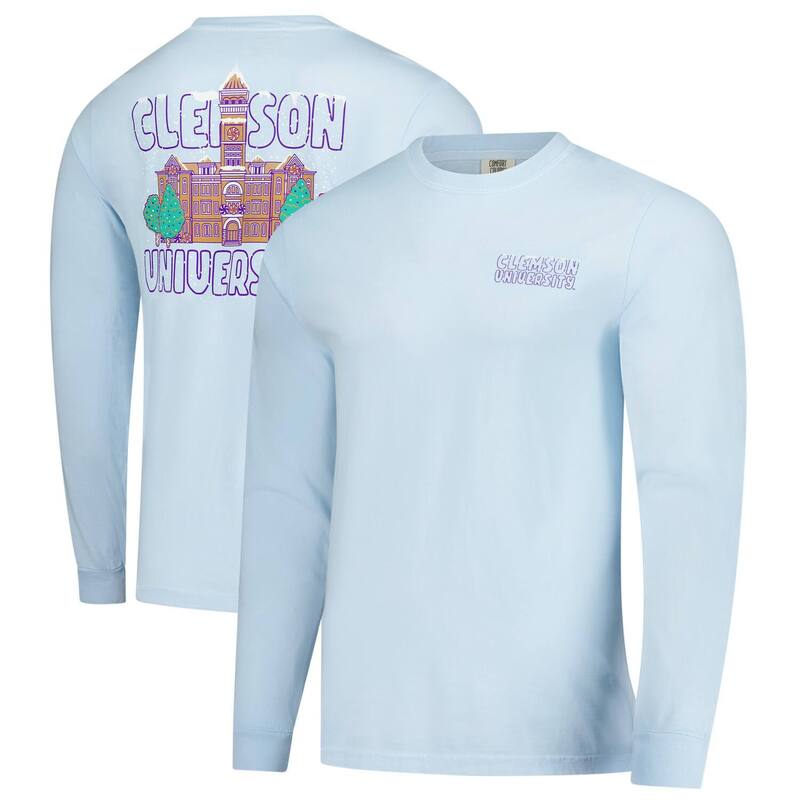 イメージワン メンズ トップス Tシャツ Men\'s Image One Light Blue Clemson Tigers Frostedreams Comfort Colors Long Sleeve T-Shirt Clm Light ブルー｜ReVida 店