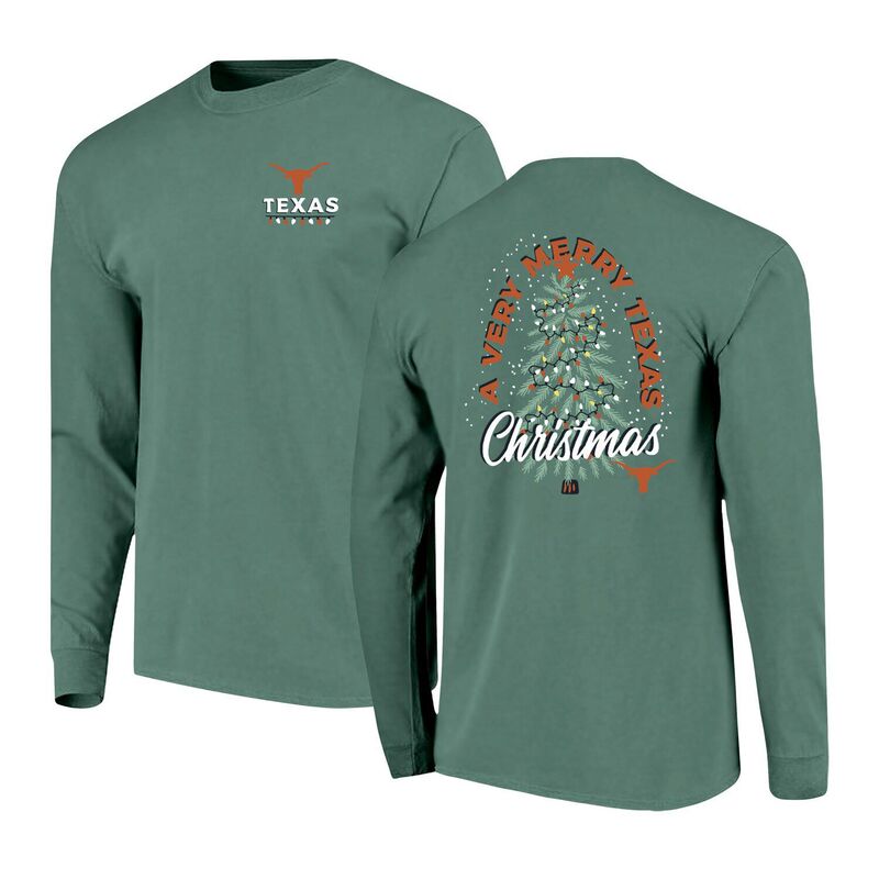 イメージワン メンズ トップス Tシャツ Image One Men\'s Green Texas Longhorns Comfort Colors Merry Christmas Tree Long Sleeve T-Shirtex Green グリーン｜ReVida 店