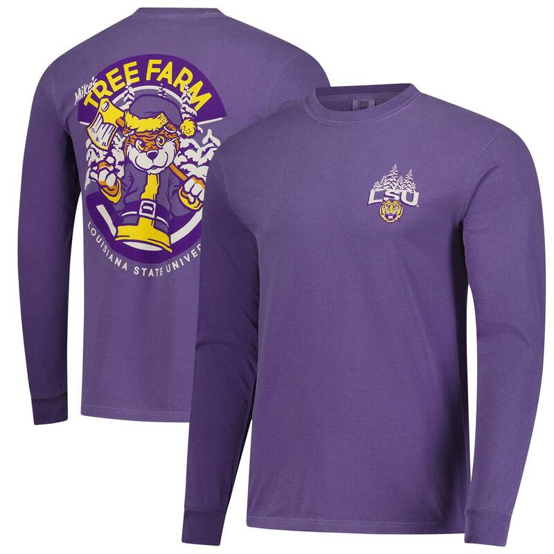 イメージワン メンズ トップス Tシャツ 長袖 Image One Men\'s Purple LSU Tigers Tree Farm Comfort Colors Long-Sleeve T-Shirt Lsu Purple パープル｜ReVida 店