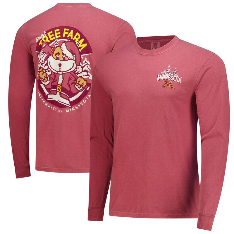 イメージワン メンズ トップス Tシャツ 長袖 Image One Men\'s Maroon Minnesota Golden Gophers Tree Farm Comfort Colors Long-Sleeve T-Shirt Min Red レッド｜ReVida 店