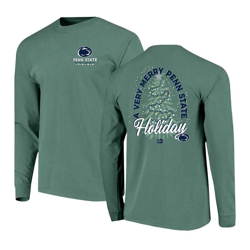 イメージワン メンズ トップス Tシャツ Image One Men\'s Green Penn State Nittany Lions Comfort Colors Merry Christmas Tree Long Sleeve T-Shirt Pst Green グリーン｜ReVida 店