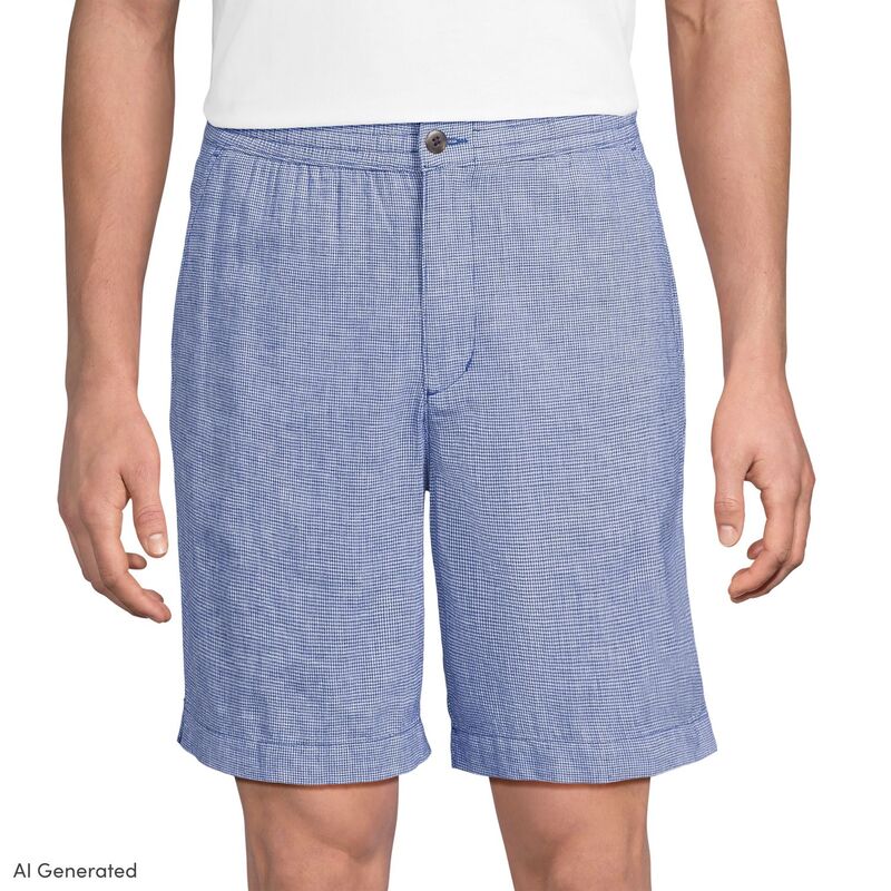 ランズエンド メンズ ボトムス ハーフパンツ・ショーツ ショートパンツ Men's Lands' End 9-Inch Classic Fit E-Waist Shorts Pale Sapphire サファイア|ReVida 店