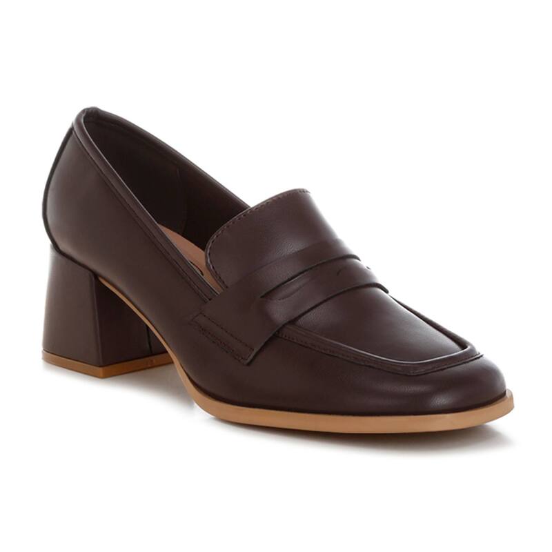 ロンドンラグ レディース シューズ サンダル ローファー ヒール London Rag Sutapa Women's Block Heeloafers Brown ブラウン｜ReVida 店