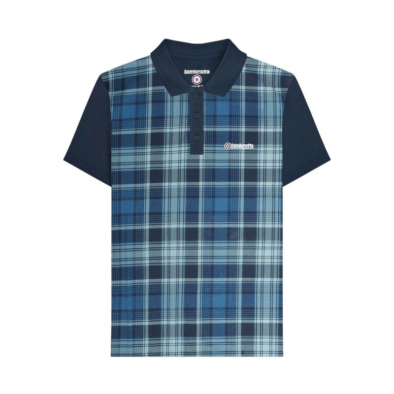 ランブレッタ メンズ トップス Tシャツ ポロシャツ Lambretta Mens Classichecked Polo Shirt Navy ネイビー|ReVida 店