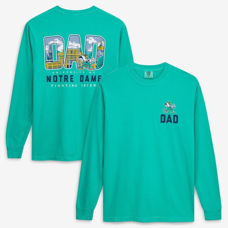 イメージワン メンズ トップス Tシャツ Image One Men\'s Greenotre Dame Fighting Irish Father\'s Day Campus Drawing Long Sleeve T-Shirt Ntd Green グリーン｜ReVida 店
