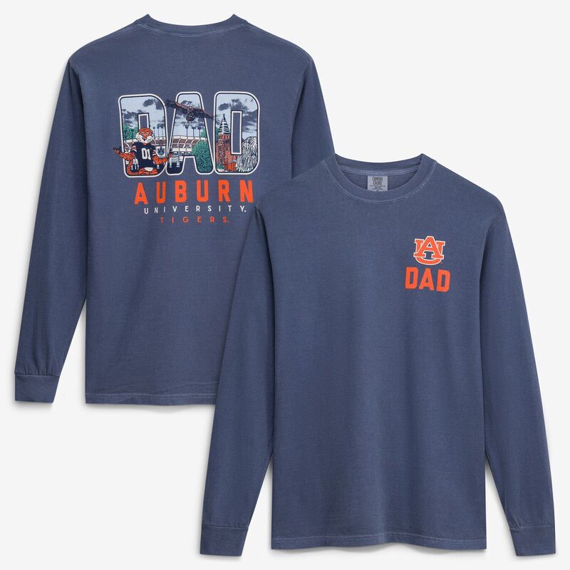 イメージワン メンズ トップス Tシャツ Image One Men\'s Navy Auburn Tigers Father\'s Day Campus Drawing Long Sleeve T-Shirt Aub Navy ネイビー｜ReVida 店