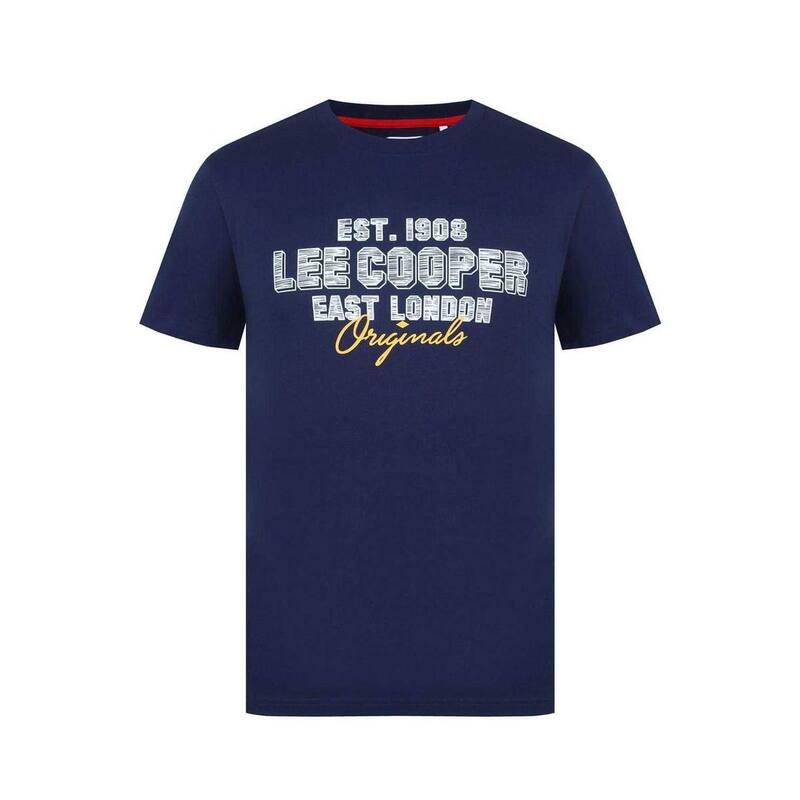 レークーパー メンズ トップス Tシャツ クルーネック コットン Lee Cooper Mens Cotton Crew Neck T-Shirt Navy ネイビー|ReVida 店