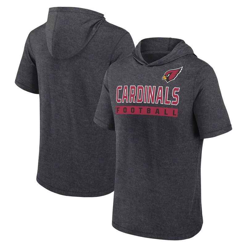 ファナティクス メンズ トップス Tシャツ パーカー Men's Fanatics Heather Charcoal Arizona Cardinals Pushort Sleeve Hoodie Acr Charco チャコール|ReVida 店