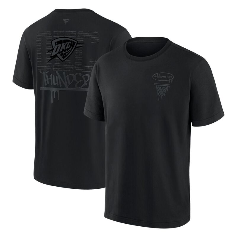 ファナティクス メンズ トップス Tシャツ Men's Fanatics Oklahoma City Thunder Blackout Heavyweight-Shirt Okt Black ブラック｜ReVida 店