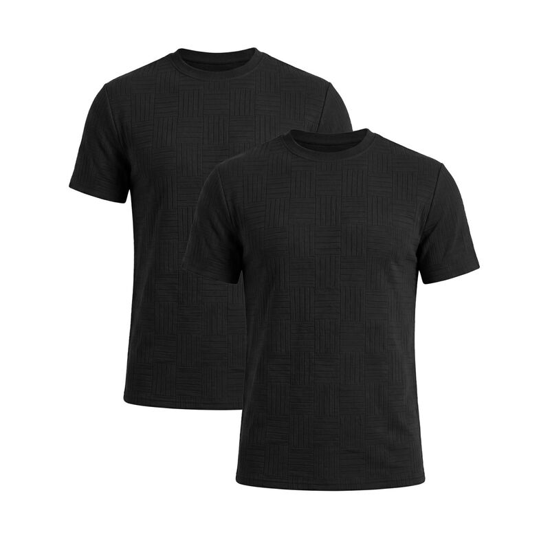 インスパイア シック メンズ トップス Tシャツ クルーネック INSPIRE CHIC 2 Packs Men's Textu red T-Shirtshort Sleeve Crew Neck Soft Casual Summer Tee Shirt Black ブラック|ReVida 店