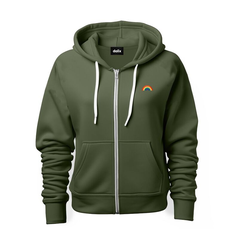 ダリックス メンズ トップス Tシャツ パーカー Dalix Rainbow Zip Hoodie Military Green グリーン｜ReVida 店