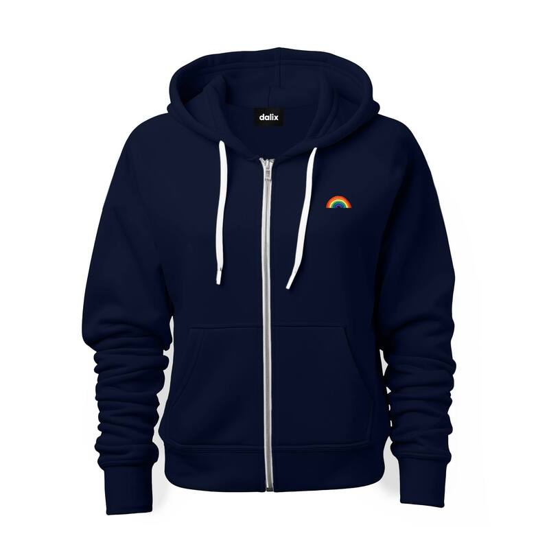 ダリックス メンズ トップス Tシャツ パーカー Dalix Rainbow Zip Hoodie Navy Blue ネイビー｜ReVida 店