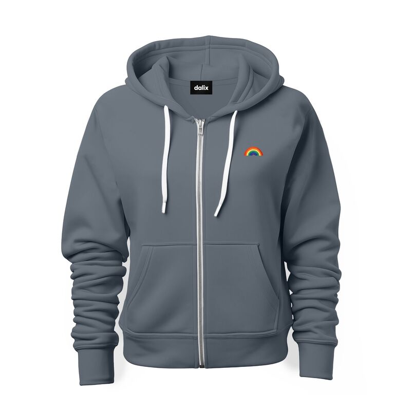 ダリックス メンズ トップス Tシャツ パーカー Dalix Rainbow Zip Hoodie Steel Blue ブルー|ReVida 店