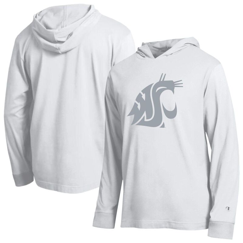チャンピオン メンズ トップス Tシャツ Men's Champion White Washington State Cougars Tonall Star Long Sleeve Hooded T-Shirt Wsc White ホワイト｜ReVida 店