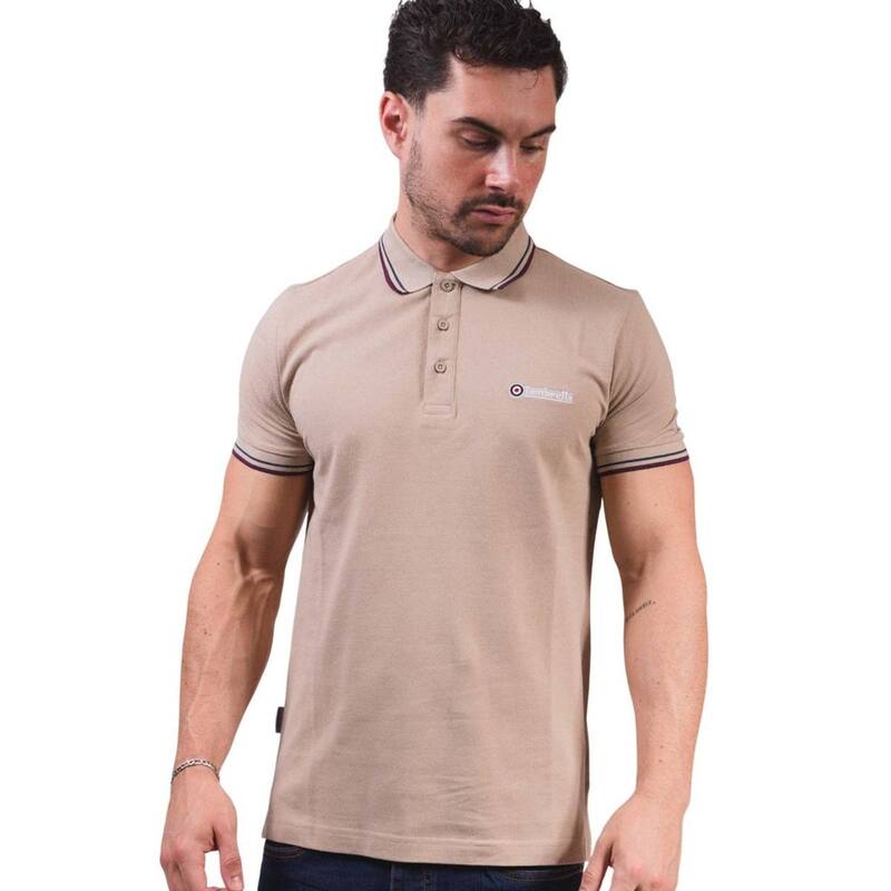 ランブレッタ メンズ トップス Tシャツ ポロシャツ Lambretta Mens Twin Tipolo Shirt Stone Moon ストーン｜ReVida 店 13,110円