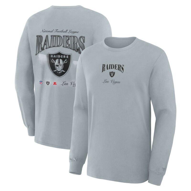 ファナティクス メンズ トップス Tシャツ Men's Fanatics Gray Las Vegas Raiders Long Sleeve T-Shirt Lvr Grey グレー|ReVida 店