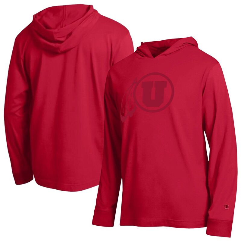 チャンピオン メンズ トップス Tシャツ Men's Champion Red Utah Utes Tonall Star Long Sleeve Hooded T-Shirt Ute Red レッド|ReVida 店