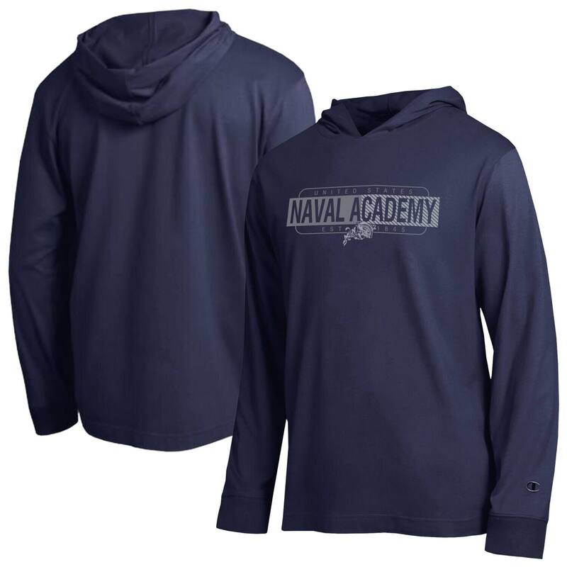 チャンピオン メンズ トップス Tシャツ トール パーカー Men's Navy Champio navy Midshipmen GradientAll-Star Long Sleeve Hoodie T-Shirt Nvy Navy ネイビー|ReVida 店