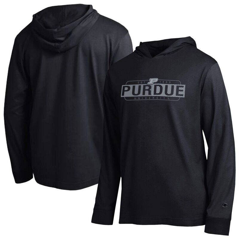 チャンピオン メンズ トップス Tシャツ トール パーカー Men's Champion Black Purdue Boilermakers GradientAll-Star Long Sleeve Hoodie T-Shirt Prd Black ブラック|ReVida 店