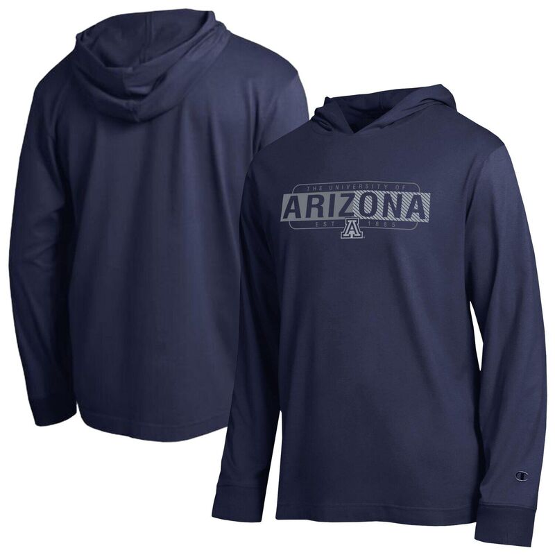 チャンピオン メンズ トップス Tシャツ トール Men's Champio navy Arizona Wildcats GradientAll-Star Long Sleeve Hooded T-Shirt Arz Navy ネイビー|ReVida 店