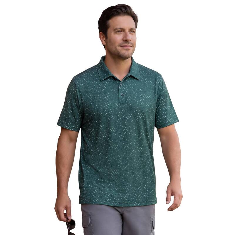 キングサイズ メンズ トップス Tシャツ ポロシャツ トール KingSize Men's Big & Tall No Sweat Polo Green Polka Dot グリーン｜ReVida 店