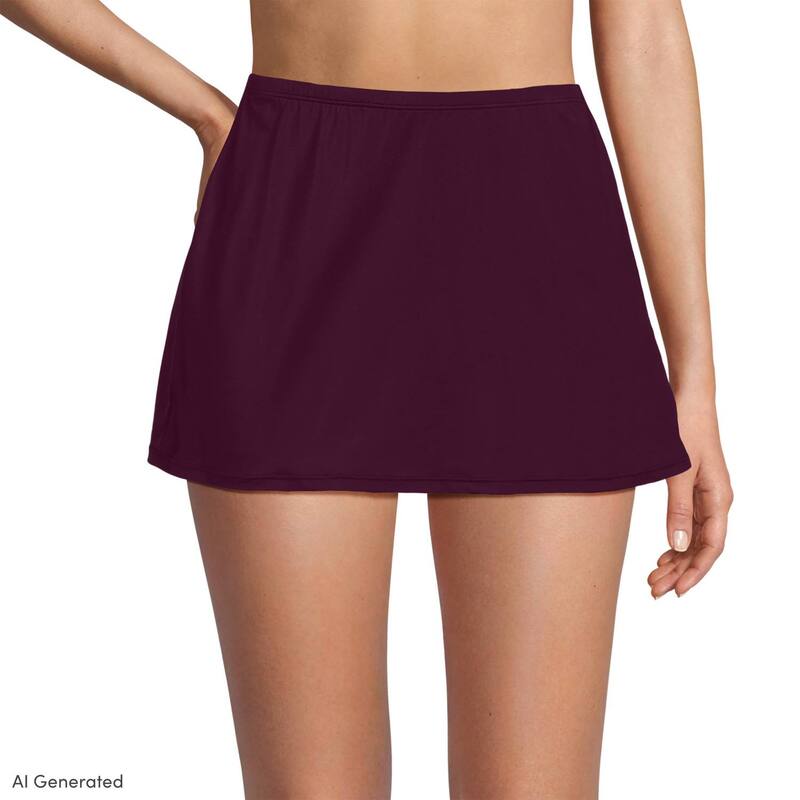 ランズエンド レディース 水着 ボトムスのみ プラスサイズ スカート Plusize Lands' End Slender Swim Skirt Dark Wine ワイン｜ReVida 店