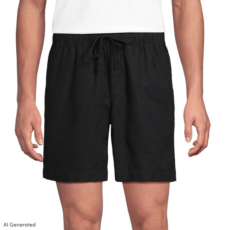 ランズエンド メンズ ボトムス ハーフパンツ・ショーツ ショートパンツ Men's Lands' End 7-Inch Classic Fit Deck Shorts Black ブラック｜ReVida 店