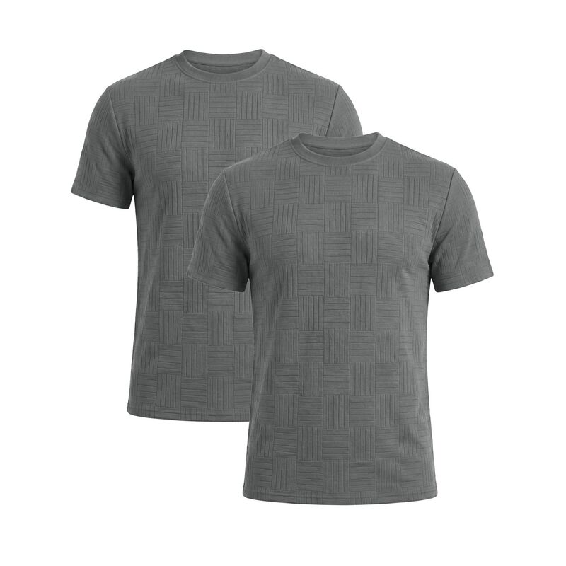 インスパイア シック メンズ トップス Tシャツ クルーネック INSPIRE CHIC 2 Packs Men's Textu red T-Shirtshort Sleeve Crew Neck Soft Casual Summer Tee Shirt Gray グレー｜ReVida 店