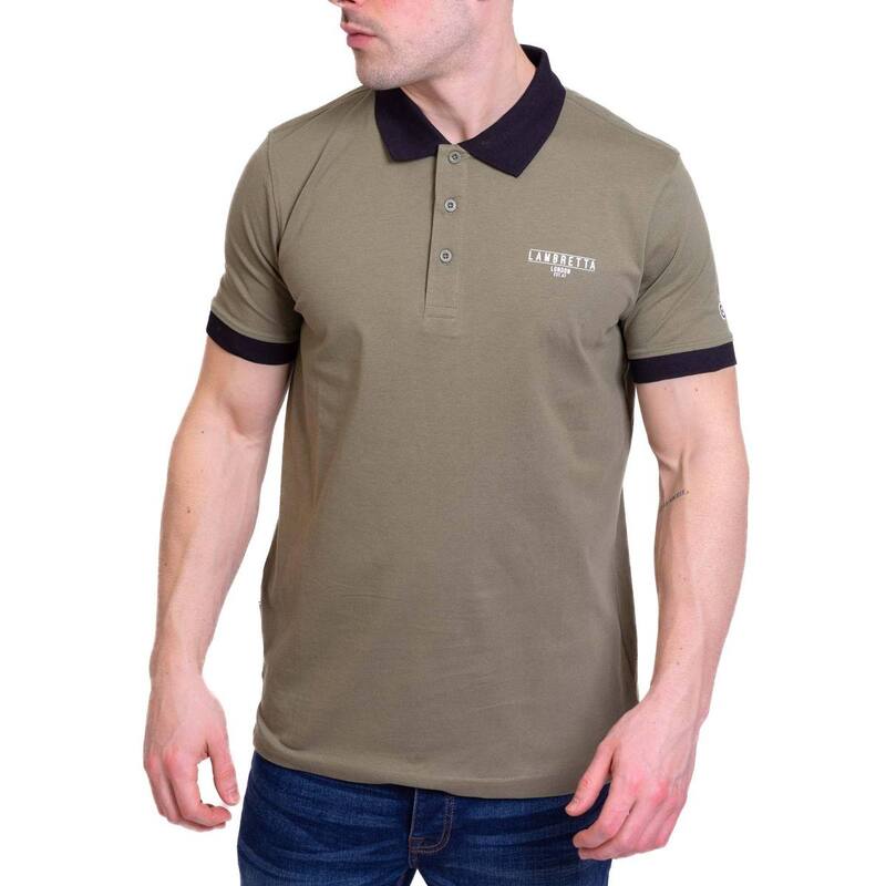 ランブレッタ メンズ トップス Tシャツ ポロシャツ Lambretta Mens Original SS24 Polo Shirt Khaki Green グリーン｜ReVida 店