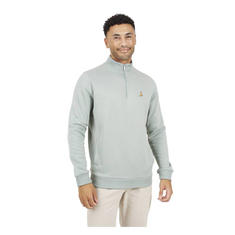ブレーブソウル メンズ アウター ニット・セーター ハーフジップ スウェット シャツ Brave Soul Mens Quarter Zip Sweatshirt Mineral Green グリーン｜ReVida 店