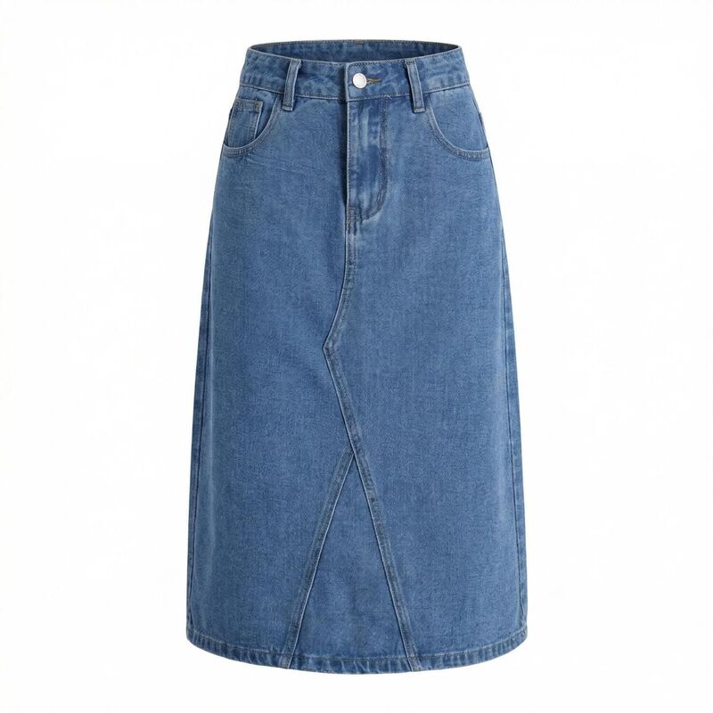エリートチョイス レディース ボトムスカート ヴィンテージ A ライン ミディ デニム Elitechoice Women's Vintage Denimidi Skirt High Waisted A-Line Skirt with Pockets Blue ブルー｜ReVida 店