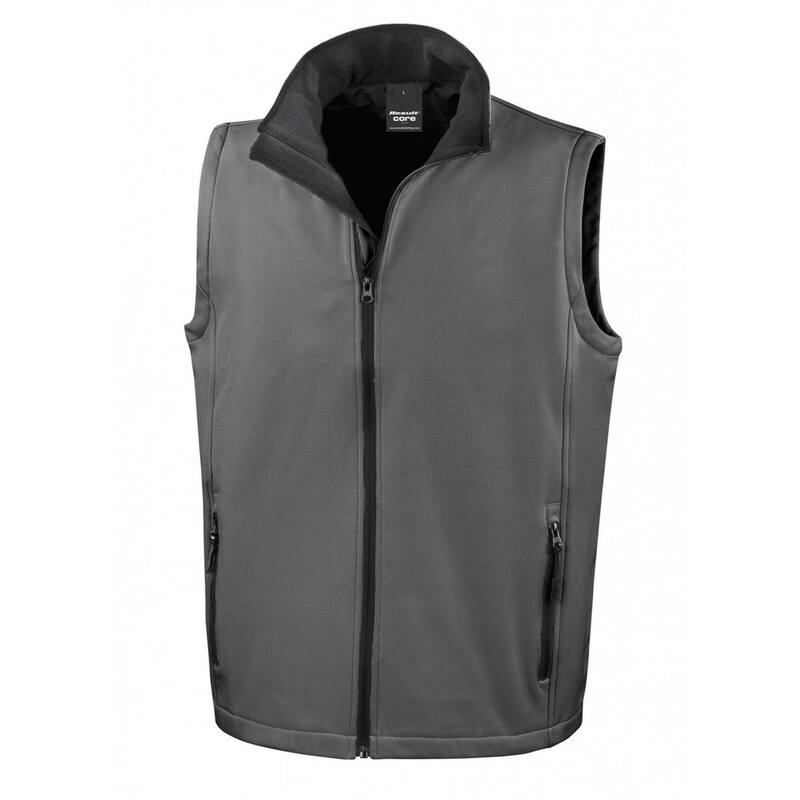 リザルト メンズ アウター ジャケット・ブルゾン プリント Result Mens Core Printable Soft Shell Bodywarmer Charcoal And Black ブラック｜ReVida 店