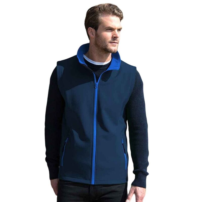 リザルト メンズ アウター ジャケット・ブルゾン プリント Result Mens Core Printable Soft Shell Bodywarmer Navy And Royal Blue ネイビー|ReVida 店