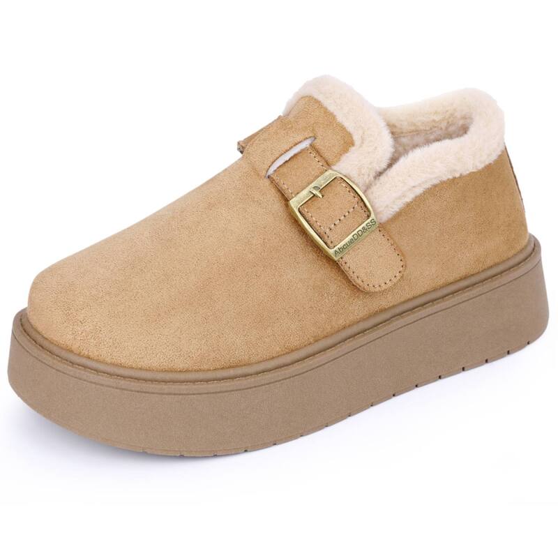 アレグラ ケー レディース シューズ ブーツ・レインブーツ プラットフォーム ALLEGRA K Women's Platformicro Boots Pull on Flat Shoes Fluffy Snow Boots Camel キャメル｜ReVida 店 12,946円