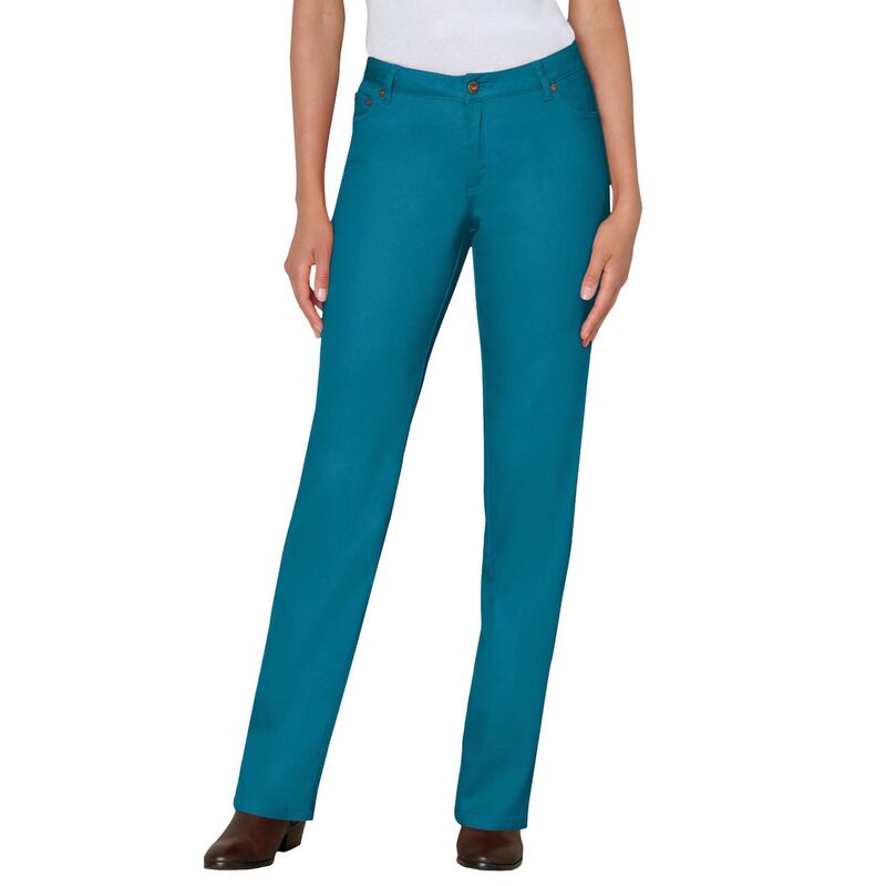 ウーマン ウィズイン レディース ボトムス デニムパンツ プラスサイズ トール ジーンズ Woman Within Plusize Tall Stretch Denim 5-Pocket Straight-Leg Jeans Deep Teal ティール｜ReVida 店 12,145円