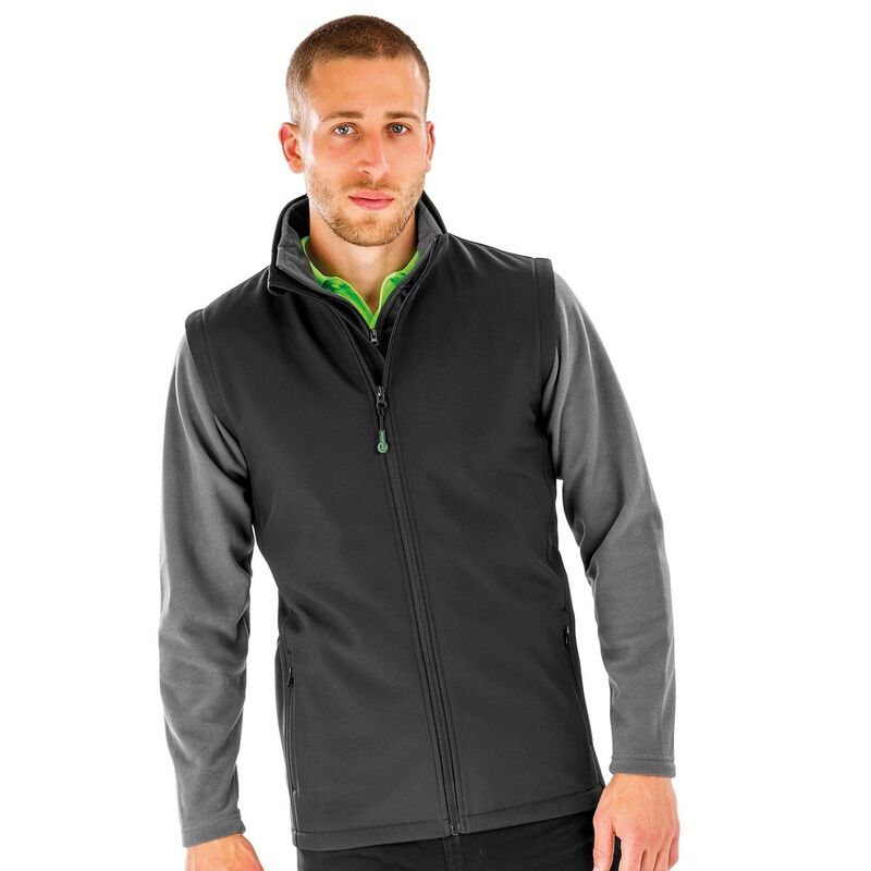 リザルト メンズ アウター ジャケット・ブルゾン プリント Result Genuine Mensoftshell Printable Body Warmer Black ブラック｜ReVida 店