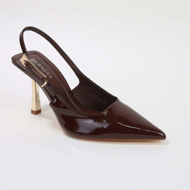 バーネス レディース シューズ パンプス BERNESS Honey Slingbacks with Gold Accents Brown ブラウン｜ReVida 店