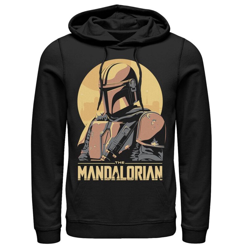 スター ウォーズ メンズ トップス Tシャツ パーカー Men'star Wars The Mandalorian Abstract Portrait Hoodie Black ブラック｜ReVida 店