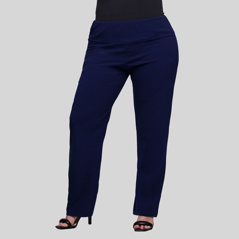 24 セブンコンフォート レディース ボトムス カジュアルパンツ プラスサイズ Plusize 24Seven Comfort Apparel Comfortable Stretchigh-Rise Dress Pants Navy ネイビー｜ReVida 店