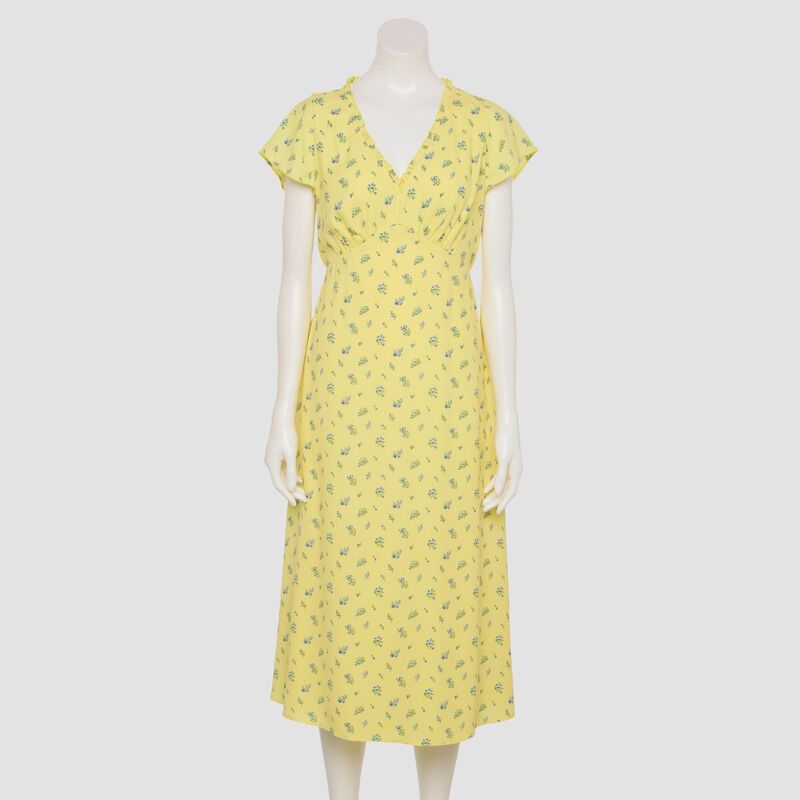 LC Lauren Conrad レディース トップス ワンピース プチ ミディ エンパイア Petite LC Lauren Conrad Empire Midi Dress Yellow Elina Ditzy イエロー|ReVida 店