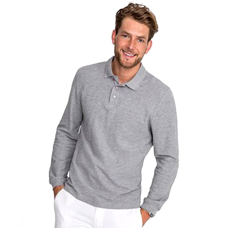 ソルズ メンズ トップス Tシャツ ポロシャツ コットン SOLS Mens Winter II Long Sleeve Pique Cotton Polo Shirt Grey Marl グレー｜ReVida 店