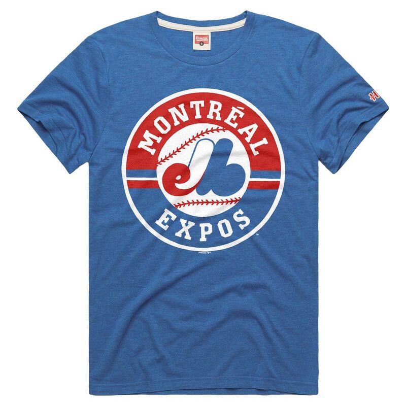 オマージュ メンズ トップス Tシャツ Men's Homage Royal Montreal Expos Tri-Blend Hyperlocal T-Shirt Mlblue ブルー｜ReVida 店 10,935円