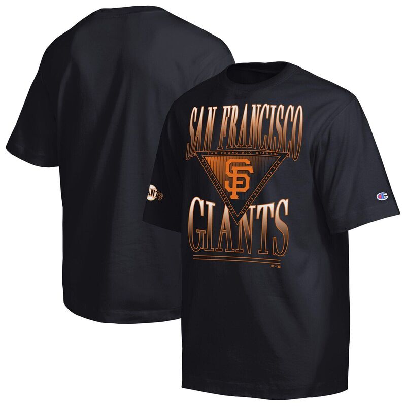 チャンピオン メンズ トップス Tシャツ Men's Champion Black San Francisco Giants Traditions Two Locations T-Shirt Gnt Black ブラック|ReVida 店