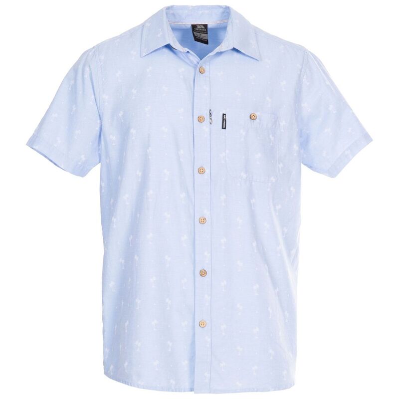 トレスパス メンズ トップス Tシャツ Trespass Menslapton Palm Shirt Pale Blue ブルー|ReVida 店